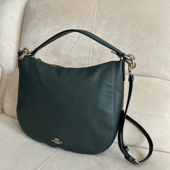 Coach Elegant Leather Satchel, Handbag with Detachable Long Strap - Picture 1 of 15